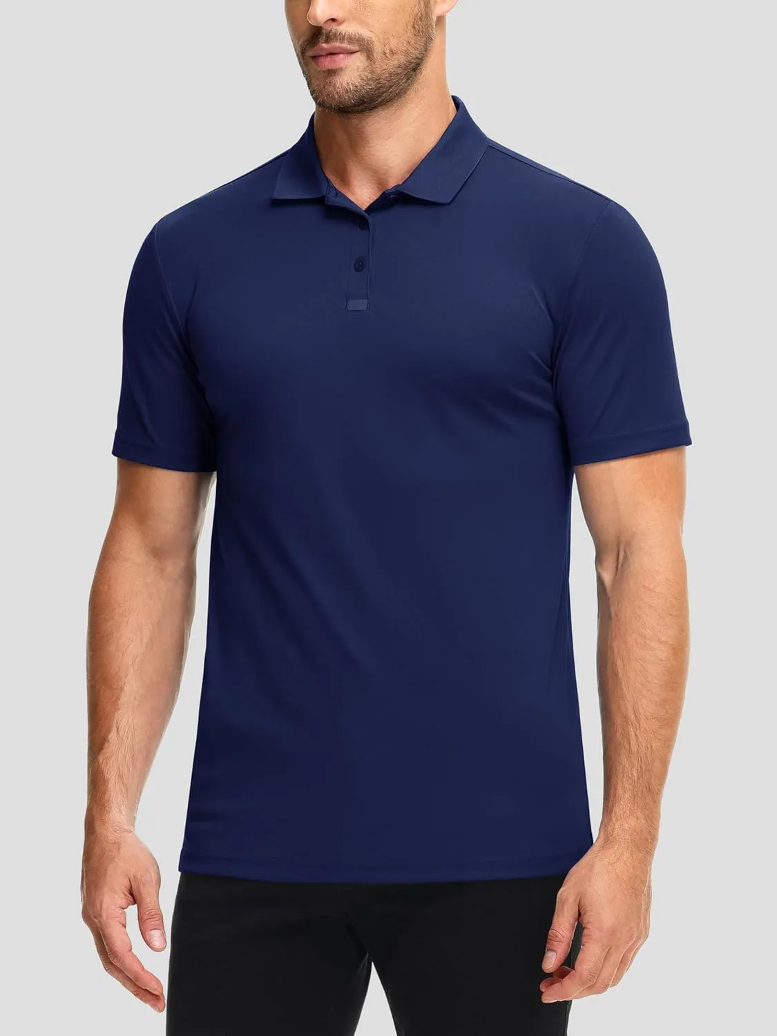 3 Pack Polo Shirts for Men Golf Performance Moisture Wicking Breathable Athletic Polyester Work Sport Polos