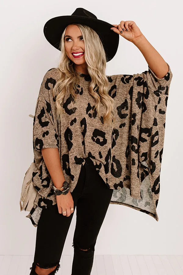 A Chic Peak Leopard Shift Tunic In Mocha