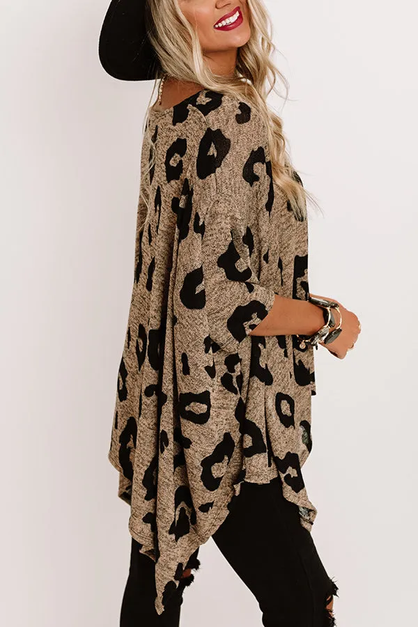 A Chic Peak Leopard Shift Tunic In Mocha