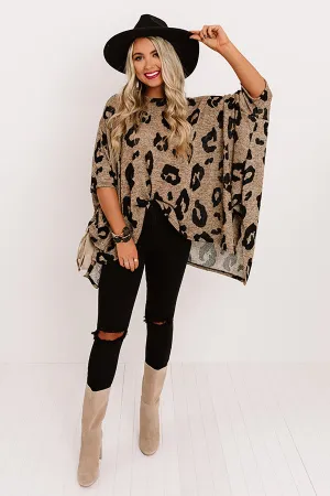 A Chic Peak Leopard Shift Tunic In Mocha