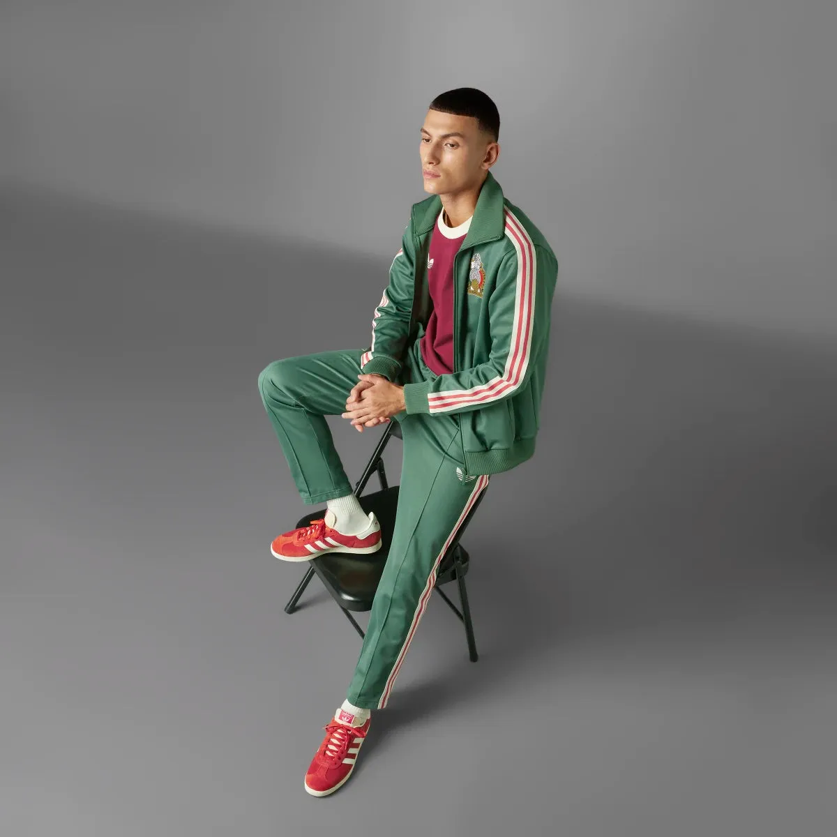 Adidas Beckenbauer Track Top for Men - FMF Mexico Soccer Edition