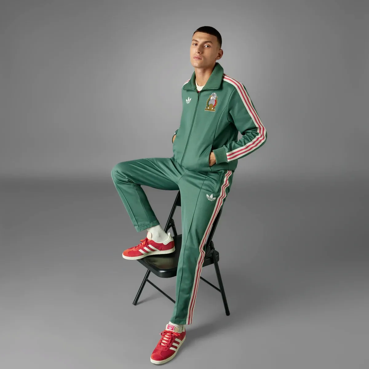Adidas Beckenbauer Track Top for Men - FMF Mexico Soccer Edition