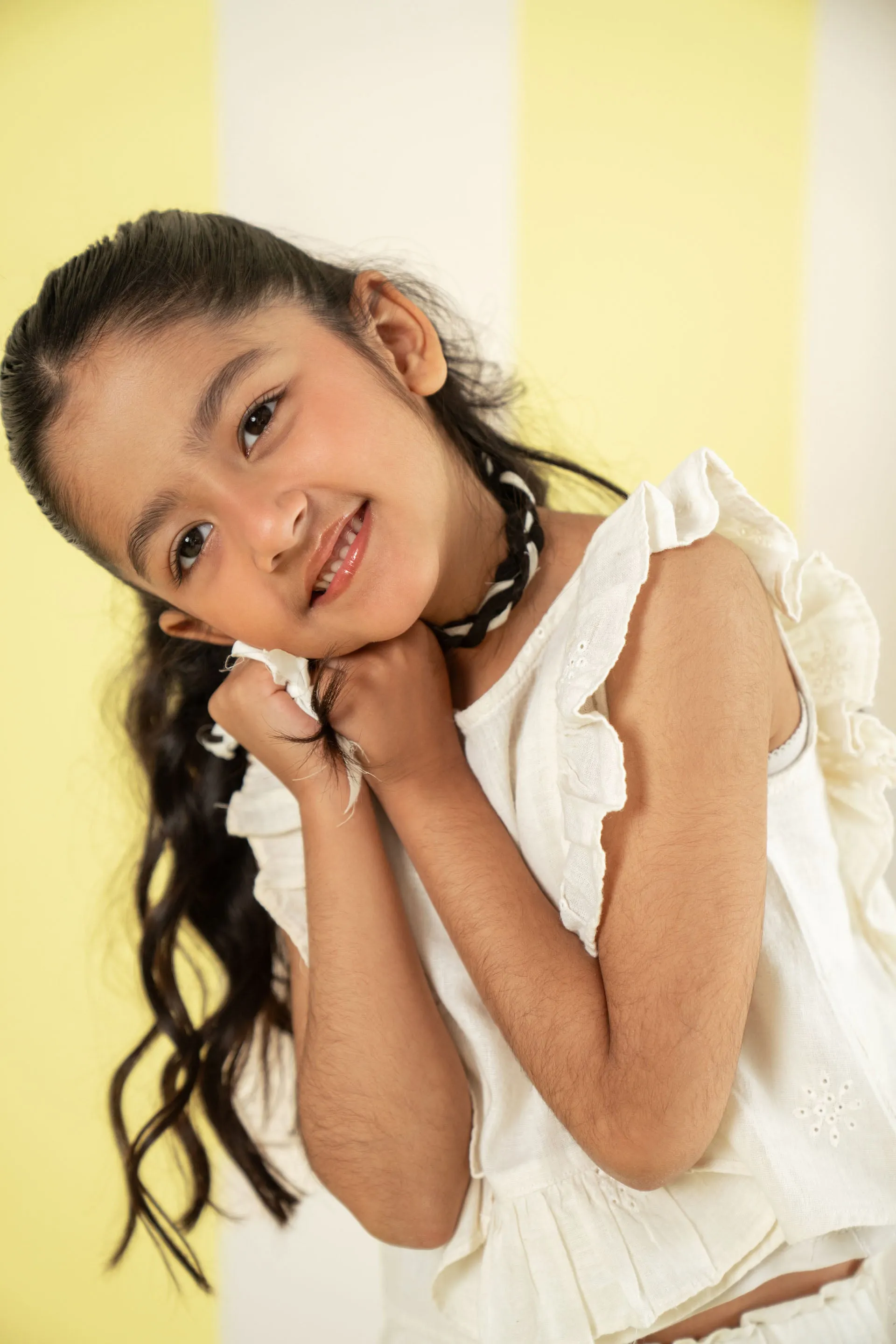 All-Over Embroidered Blouse With Frill Details
