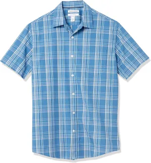 Amazon Essentials Men's Regular-Fit Short-Sleeve Poplin Shirt