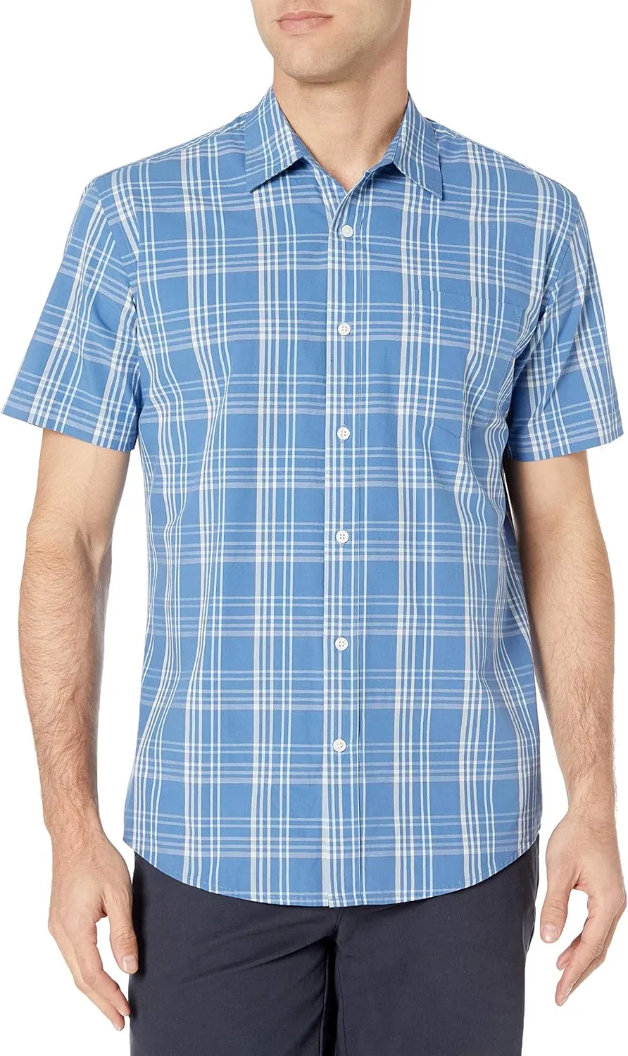 Amazon Essentials Men's Regular-Fit Short-Sleeve Poplin Shirt