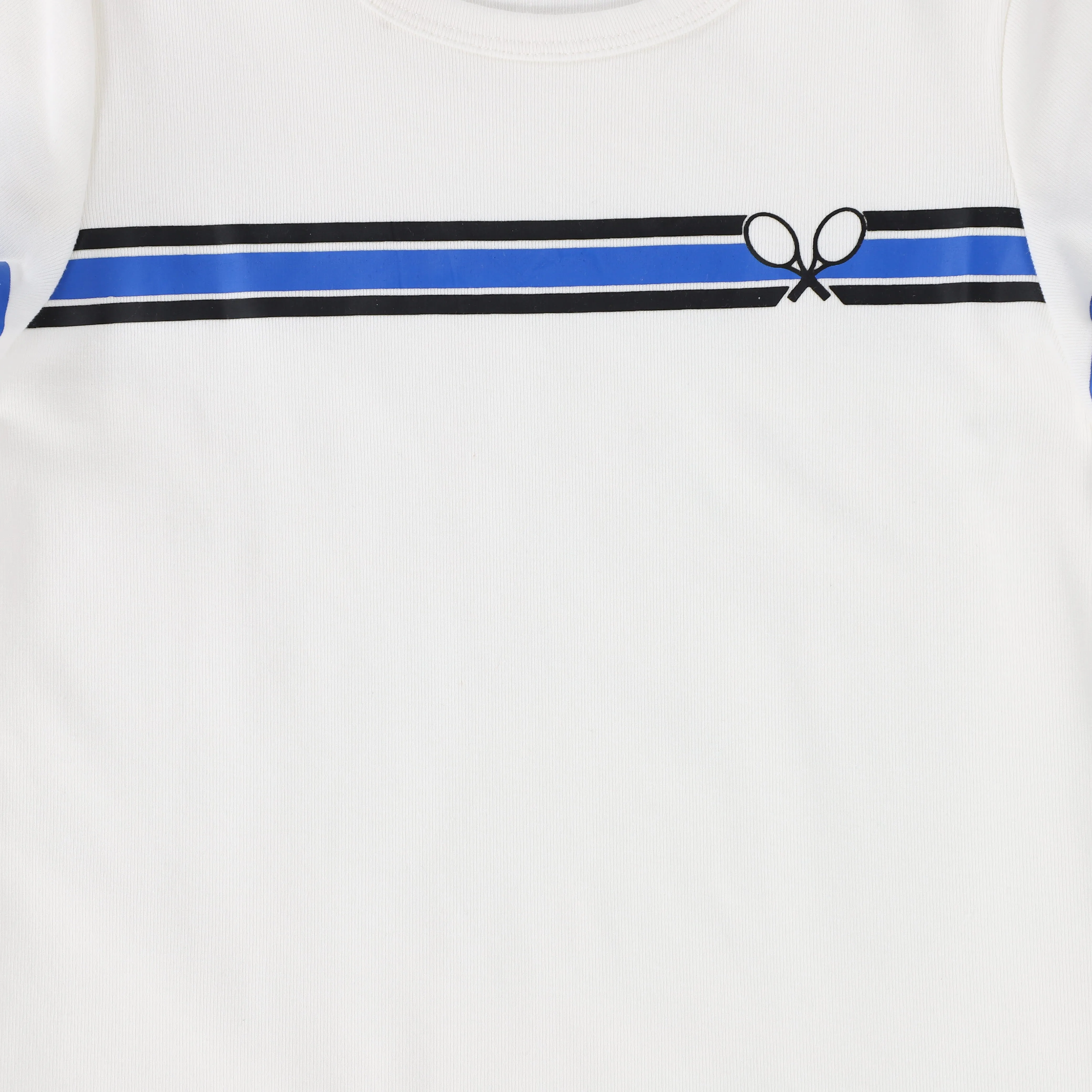 BAMBOO BASICS BLUE STRIPED TENNIS SS TEE [Final Sale]
