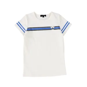 BAMBOO BASICS BLUE STRIPED TENNIS SS TEE [Final Sale]