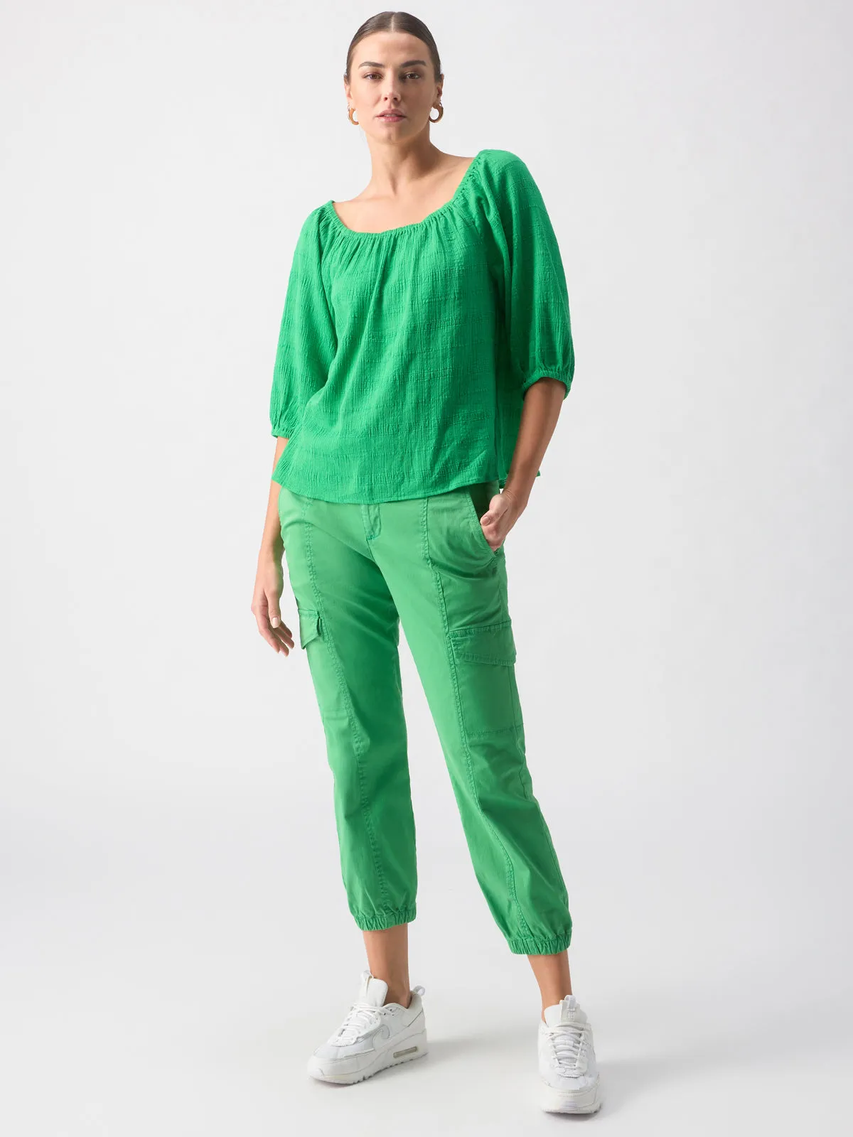Beach To Bar Blouse Green Goddess