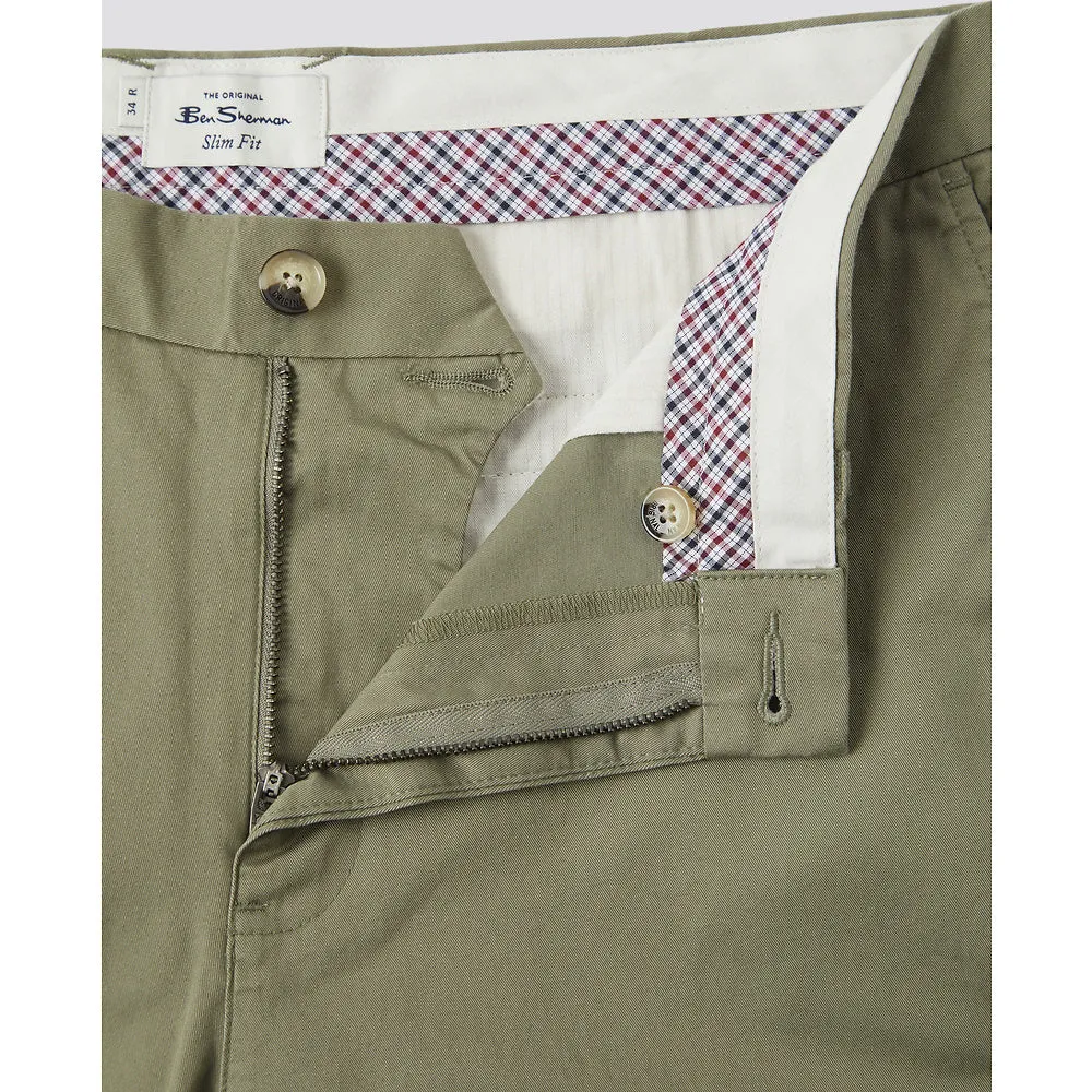 Ben Sherman Slim Stretch Chino - Litchen Green