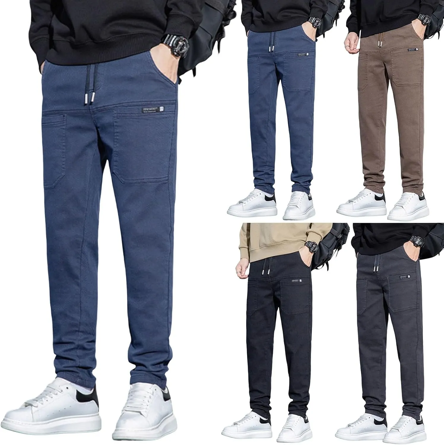 Cargo Pants for Men Stretch Slim Fit Multipants - High Stretch Multi-Pocket Durable Cargo Pants Palcomfy Chinos Pant