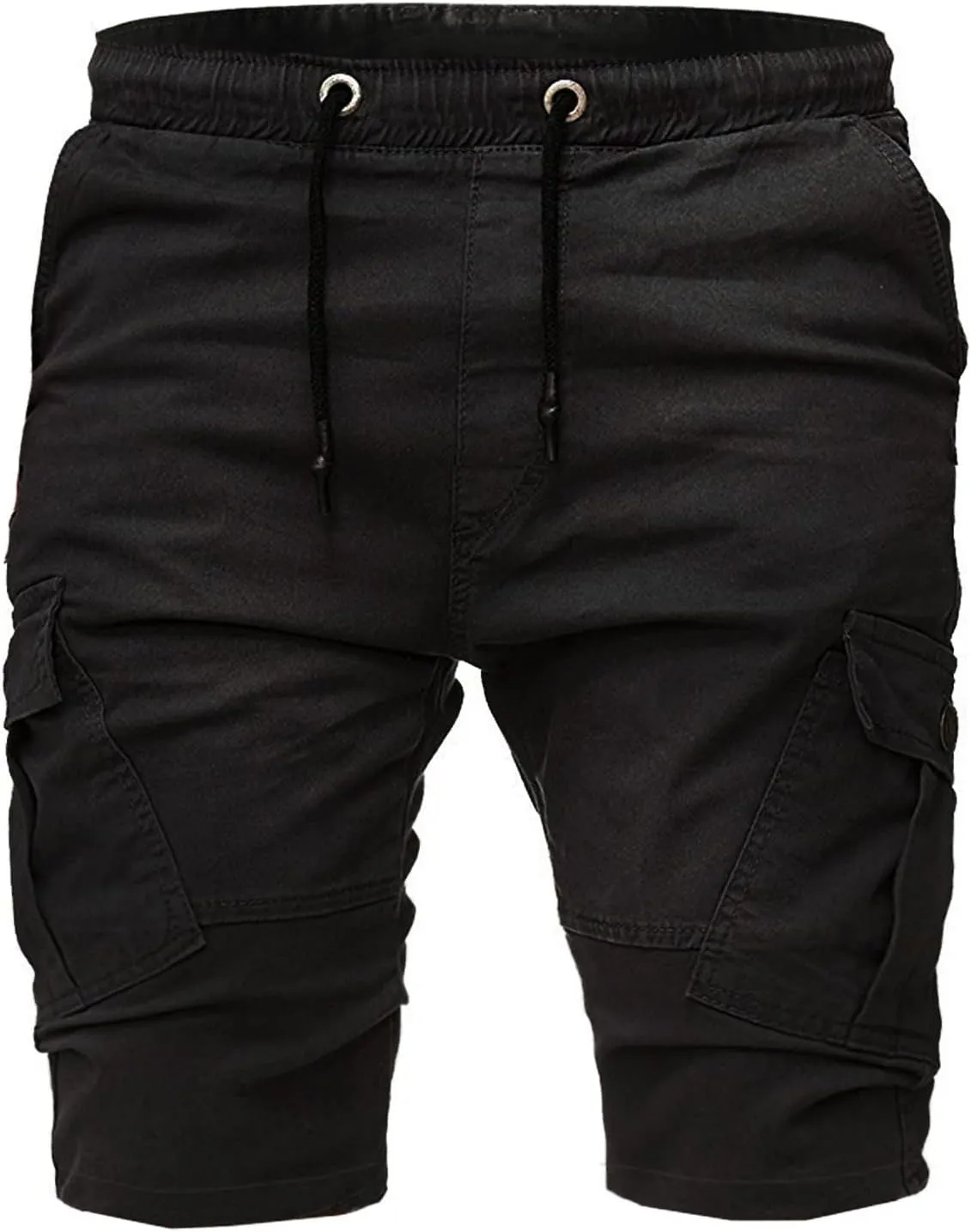Cargo Shorts for Men Workout Flat Front Chinos Tactical Hiking Shorts 9 Inch Pull On Slim Fit Twill Athletic Joggers