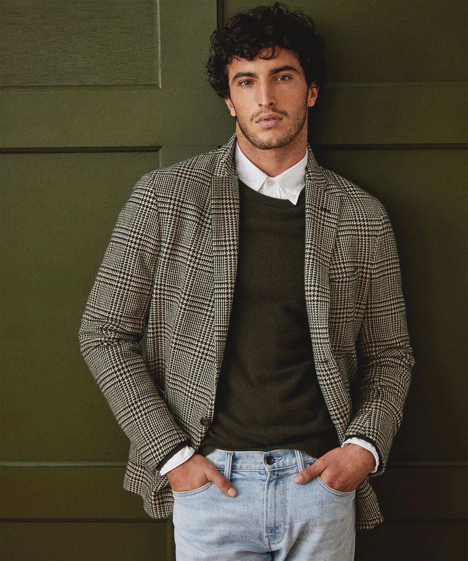Cashmere Crewneck in Snyder Olive