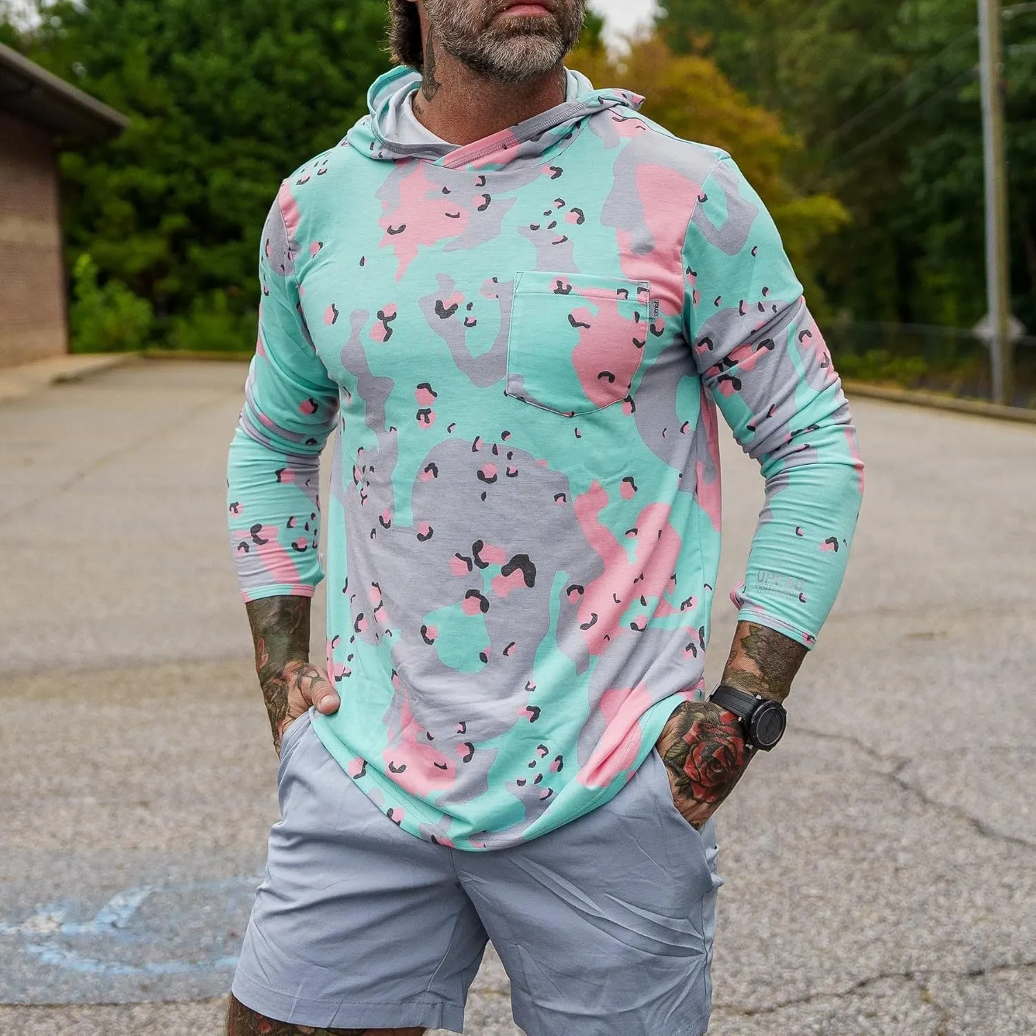 Combat Iron Fishing Shirts for Men Long Sleeve  Lightweight, Breathable Performance Hoodie, Quick-Dry, UPF 40  Protection