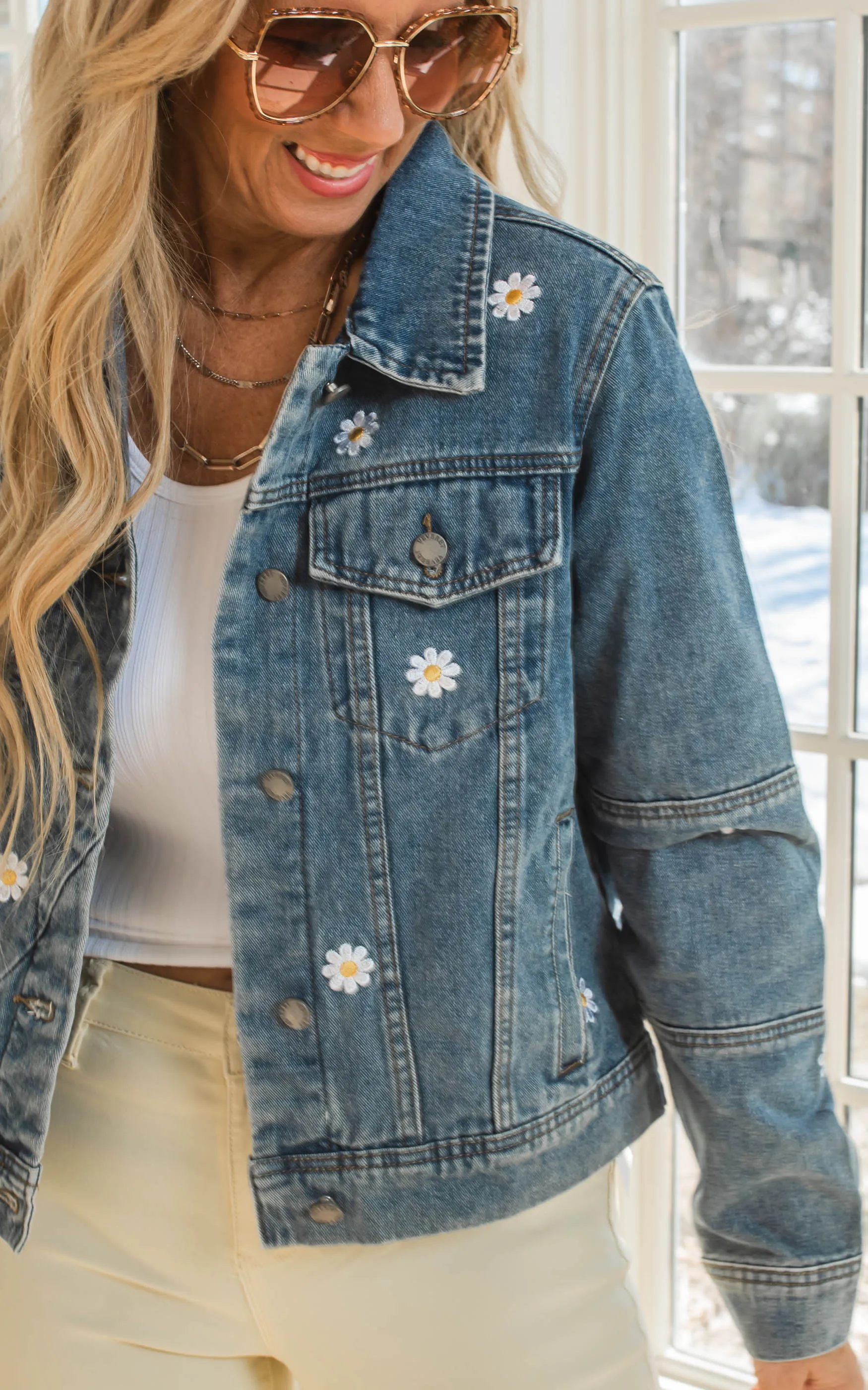 Daisy Embroidered Denim Jacket | FINAL SALE