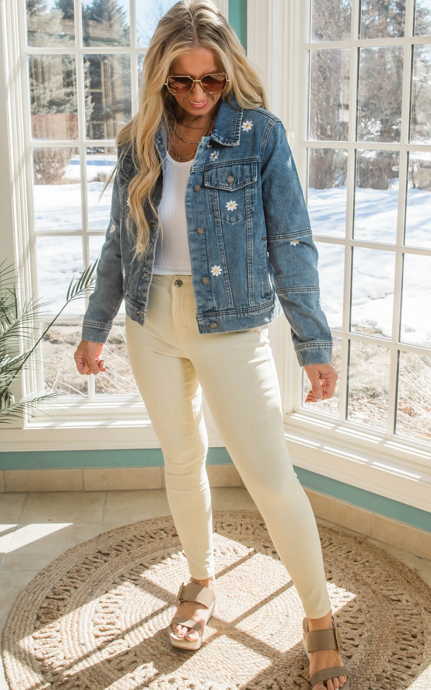 Daisy Embroidered Denim Jacket | FINAL SALE