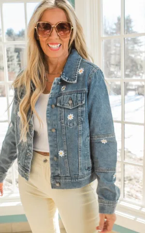 Daisy Embroidered Denim Jacket | FINAL SALE