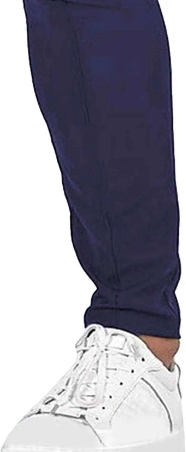 DGHM-JLMY Men's Solid Color Chinos Lightweight Casual Slim Fit Stretch Pants Flat-Front Skinny Regular Dress Pants