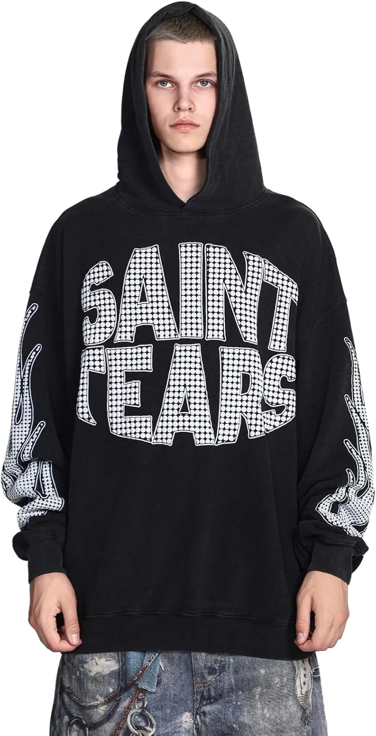 DONCARE Men'S Washed And Distressed Vintage Street Pullover Hoodie Is Unisex And Breathable Pulover Shirts