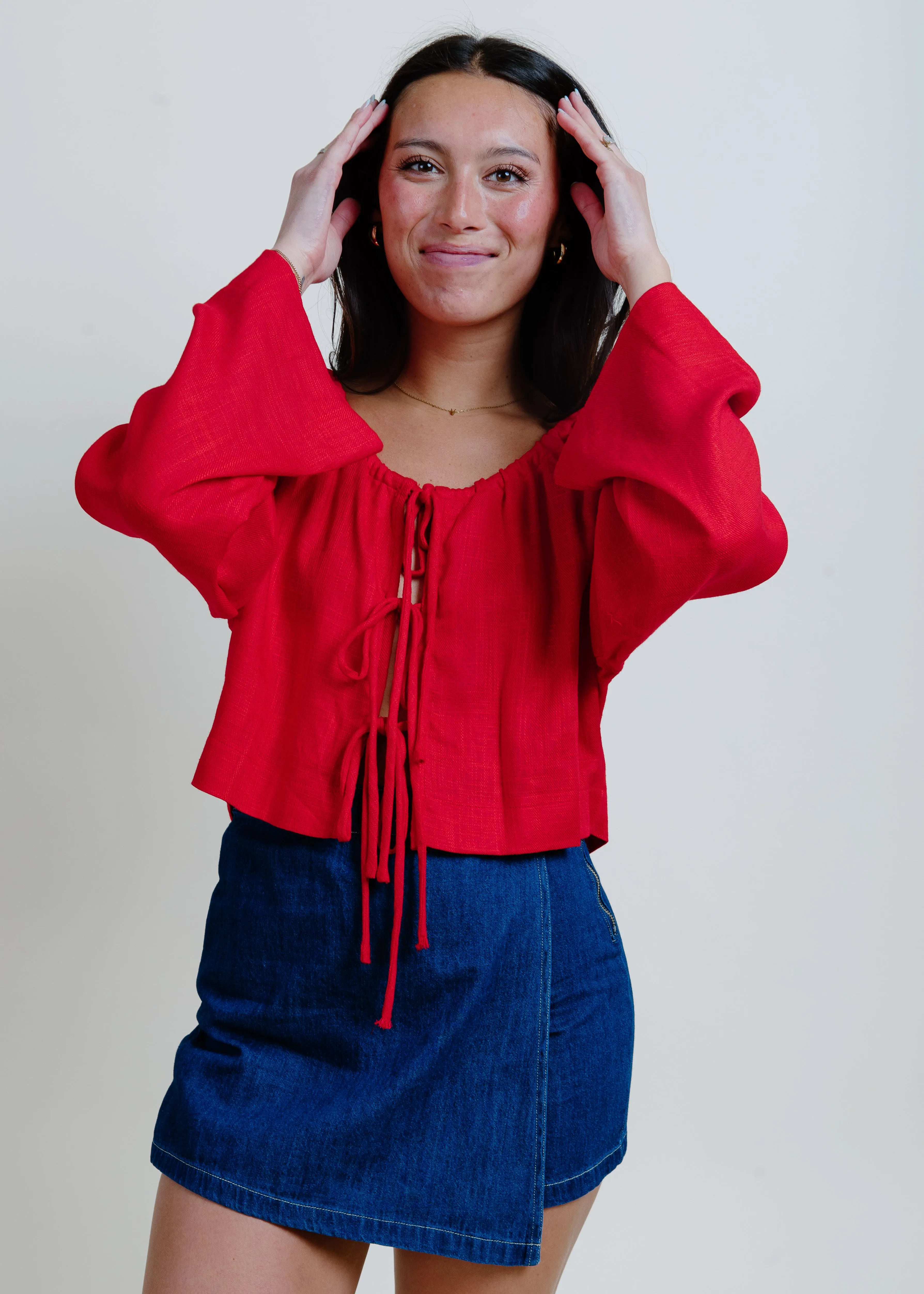 Downtown Denim Wrap Mini Skort