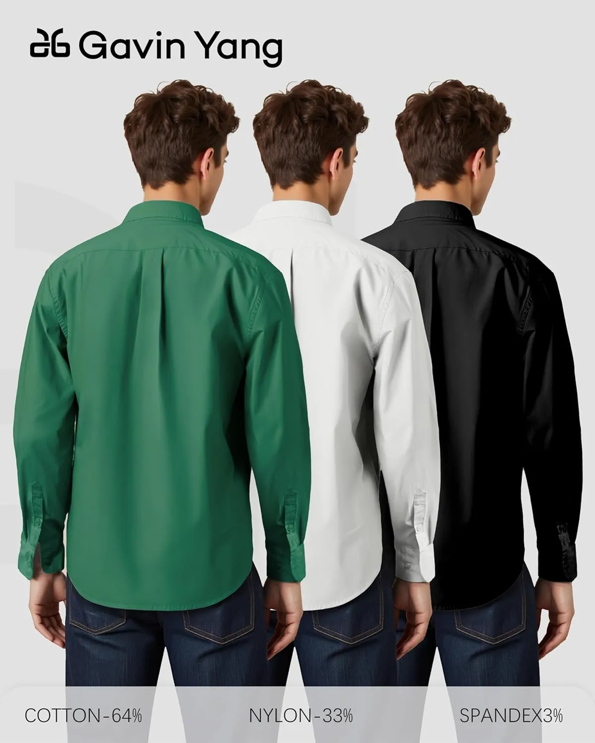 Dress Shirt,Shirts Long,Long Sleeve Button,Slim Fit,Button Down ShirtWrinkle Resistant,Breathable,3pcs Set Shirt