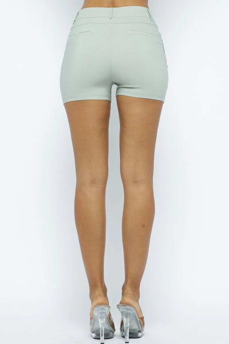 Effortless Chic Basic Casual Stretch Shorts