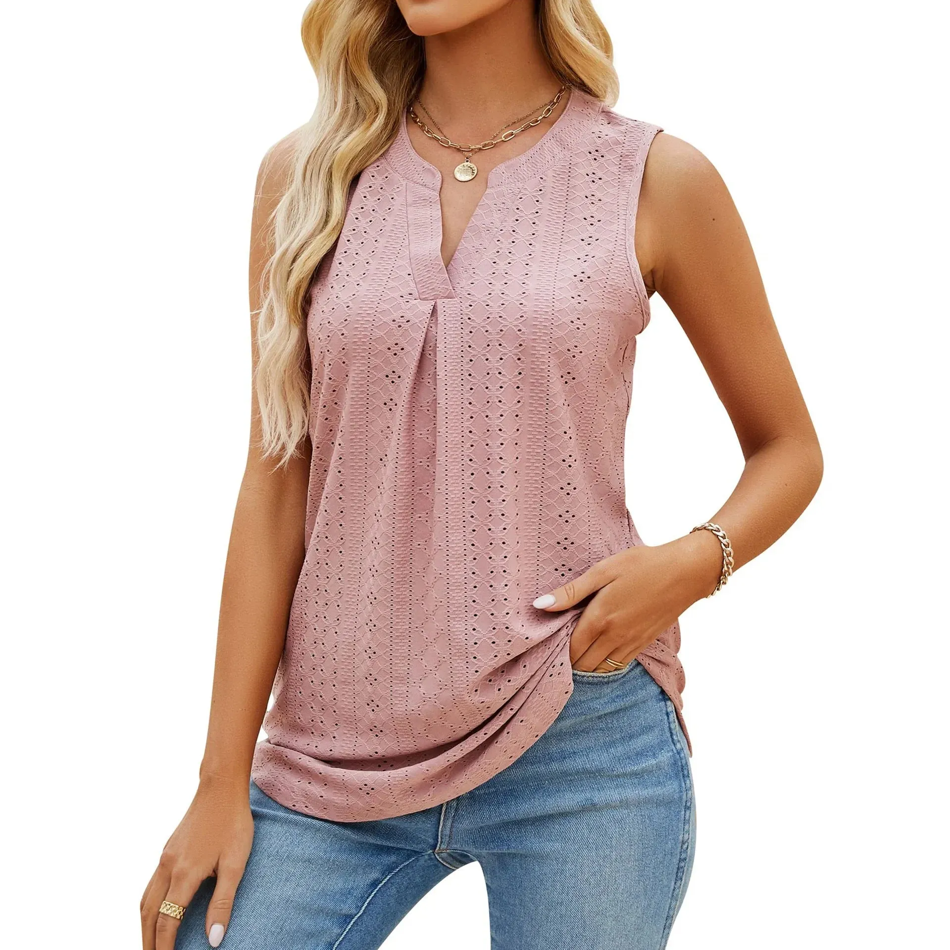 Elegant Sleeveless Summer Blouse