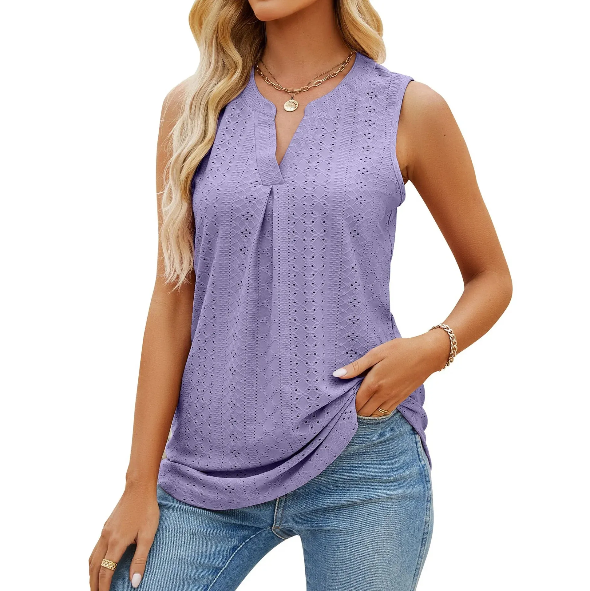 Elegant Sleeveless Summer Blouse