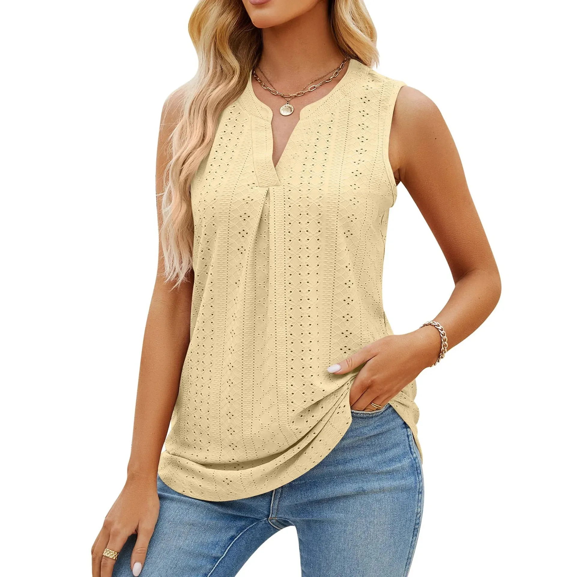 Elegant Sleeveless Summer Blouse