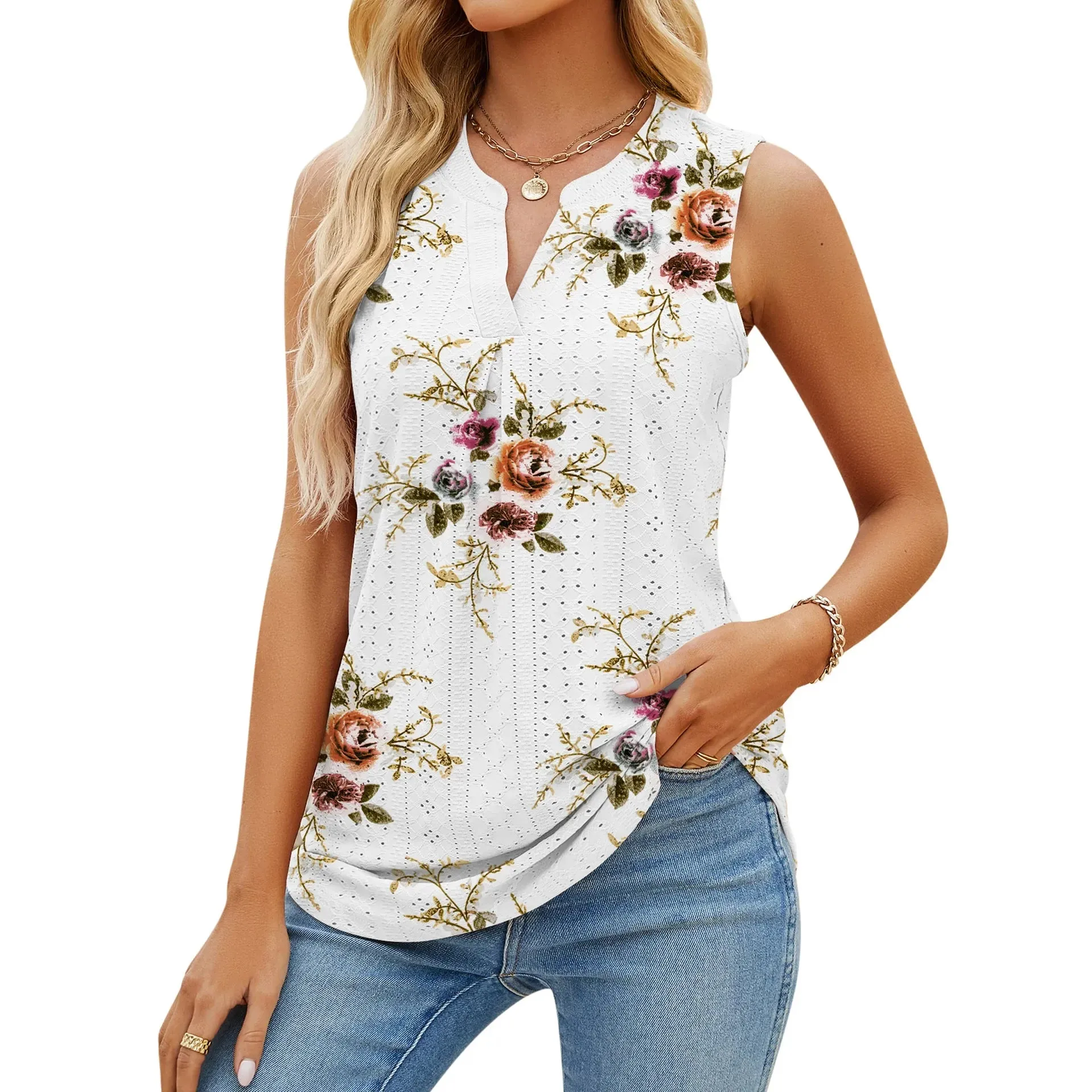 Elegant Sleeveless Summer Blouse