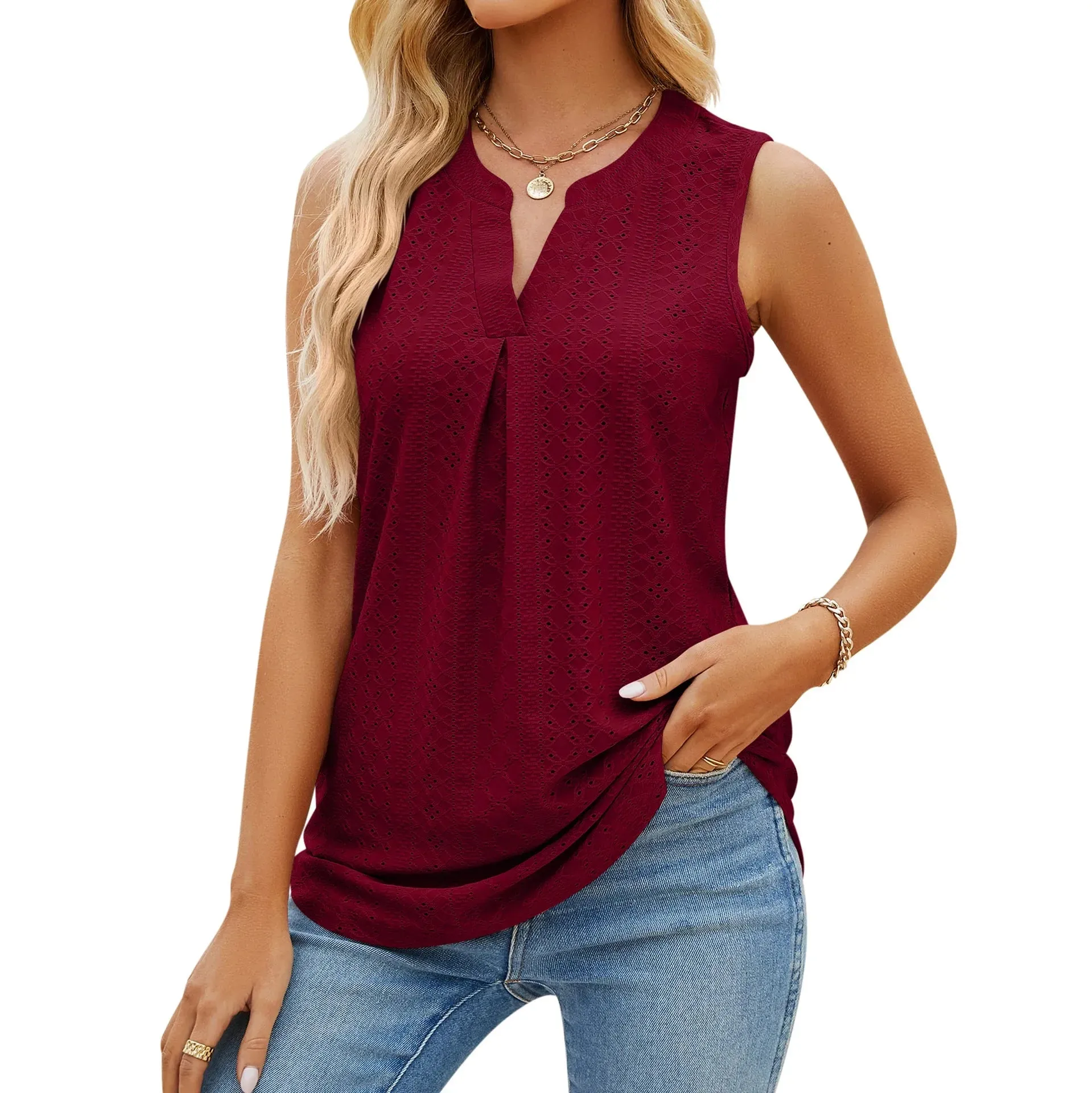 Elegant Sleeveless Summer Blouse