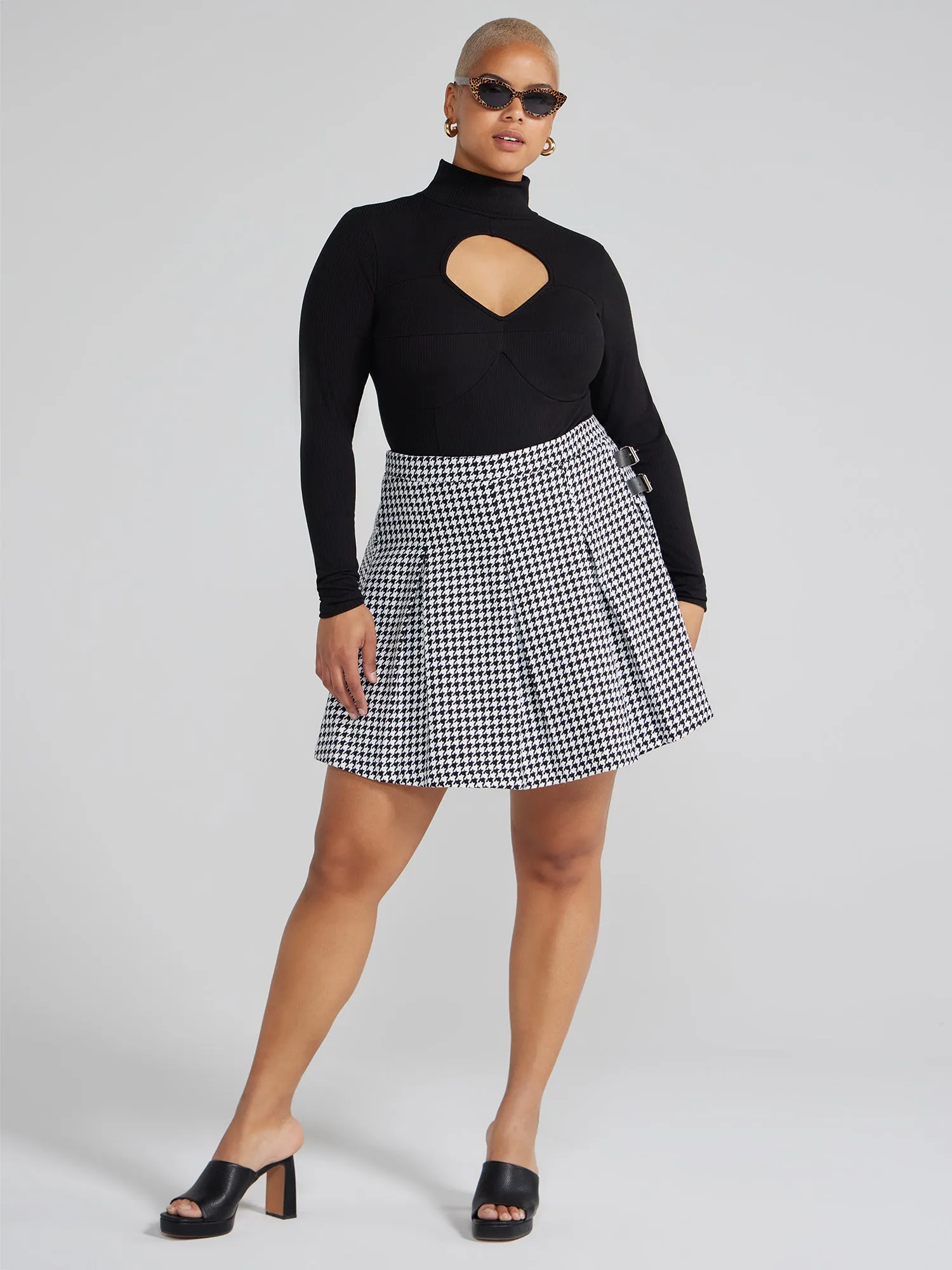 Eliane Mockneck Cutout Bodysuit