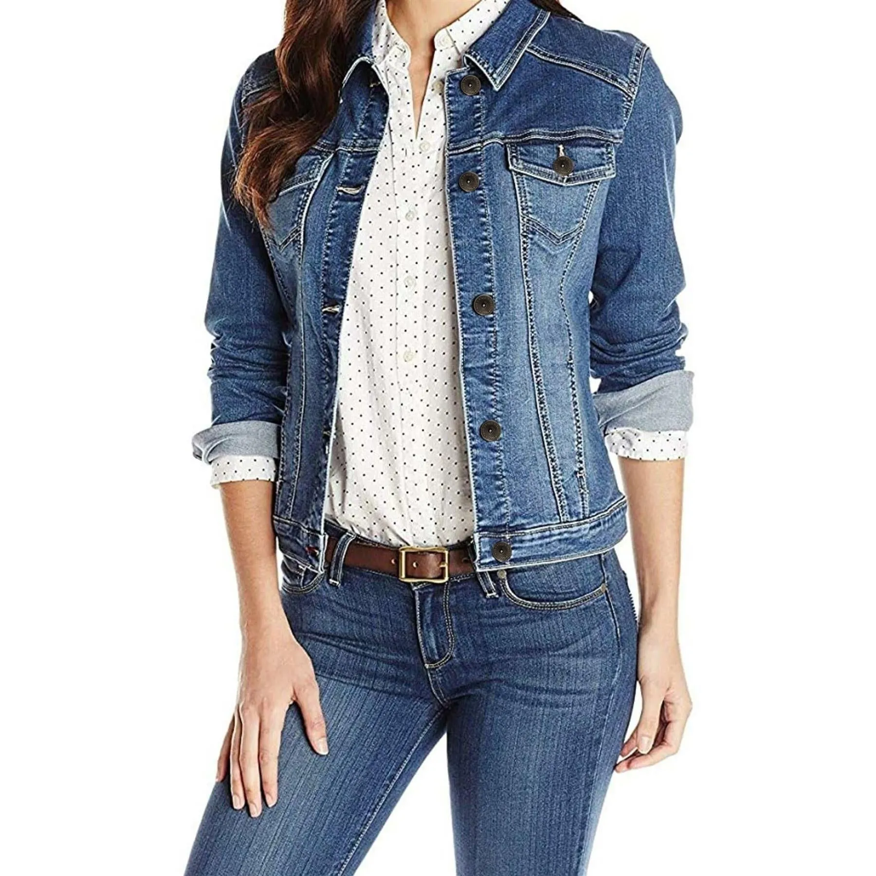 Enzo | Womens Classic Denim Jacket