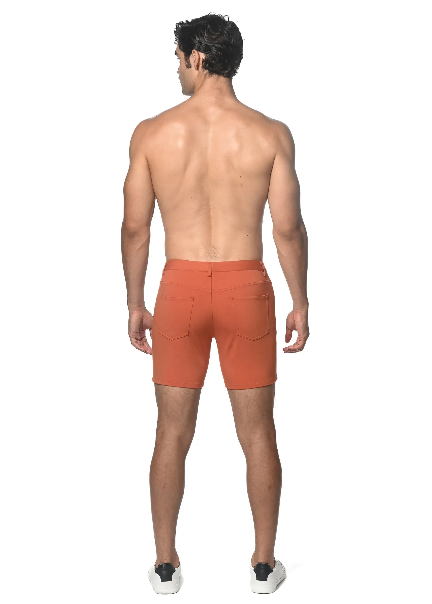 FLAME 5" INSEAM STRETCH KNIT JEANS SHORTS ST-1932