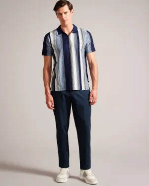 Haybrn Regular Fit Textured Chino Trouser Navy