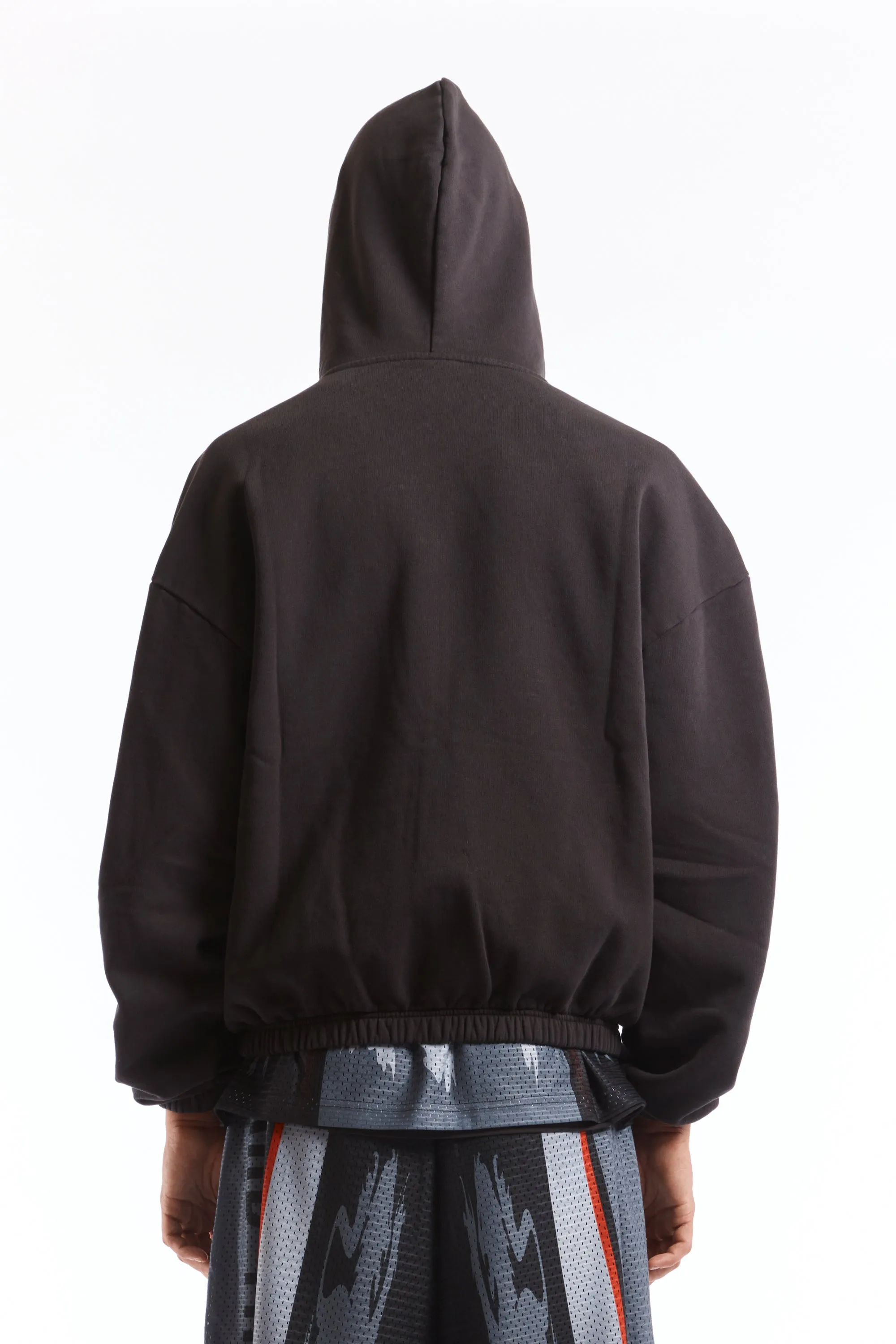 Heraldic Zip Up Hoodie Washed Black