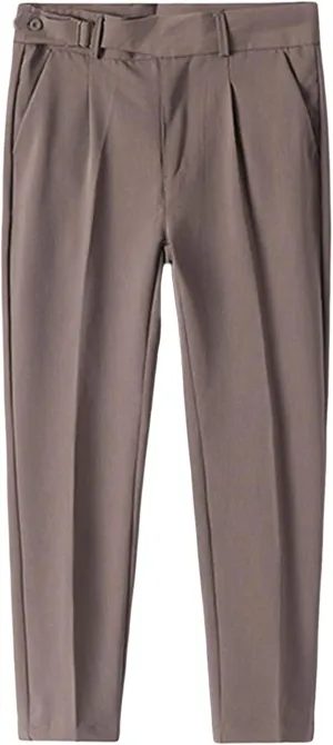 JEShifangjiusu Men's 4-Way Stretch Slim Flat Front Dress Pant Athletic-Fit Wrinkle-Free Comfort Dress Chino Pant Trousers (31,Dark Khaki), Dark Khaki, 31