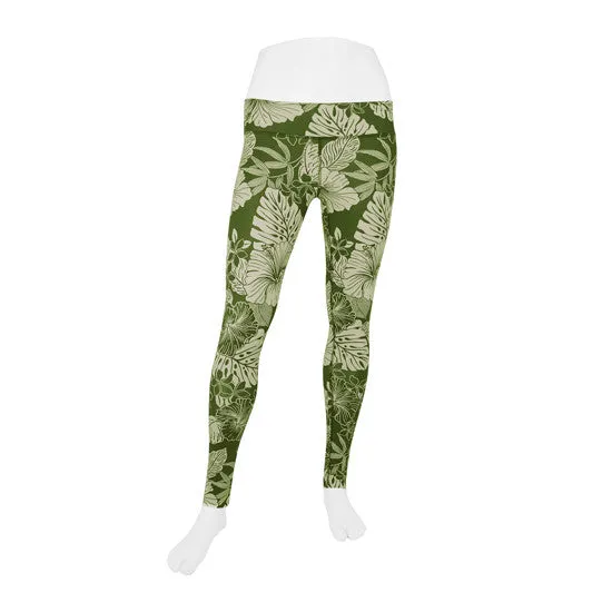 Kohala Wahine UPF Leggings in Brown