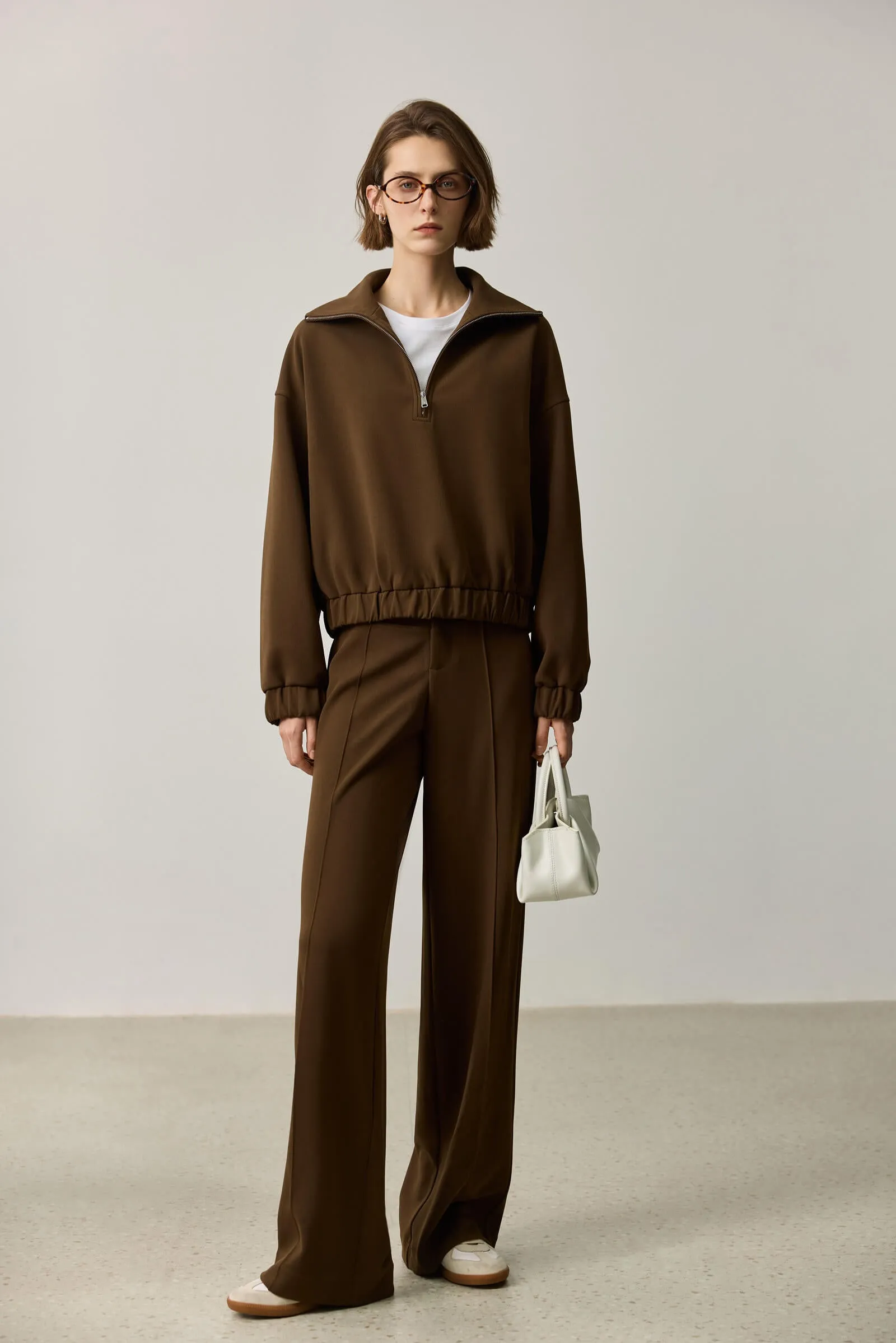 LILY Zip-Up Cropped Sweatshirt