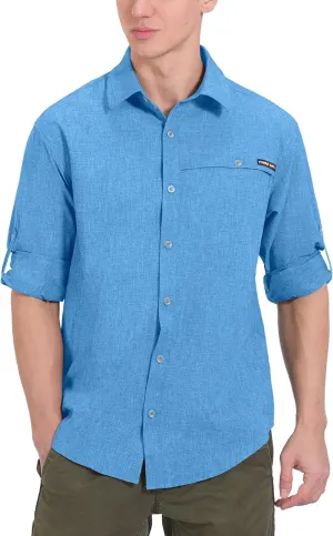 Little Donkey Andy Men's UPF 50  UV Protection Shirt, Breathable Long Sleeve Fishing Hiking Shirt, Air-Holes Tech