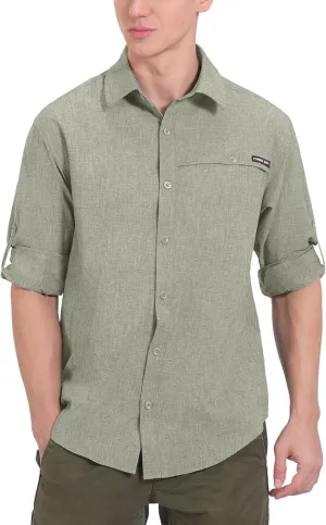 Little Donkey Andy Men's UPF 50  UV Protection Shirt, Breathable Long Sleeve Fishing Hiking Shirt, Air-Holes Tech