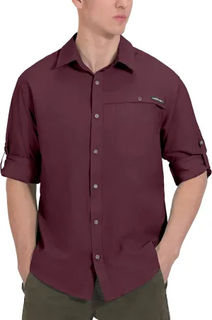 Little Donkey Andy Men's UPF 50  UV Protection Shirt, Breathable Long Sleeve Fishing Hiking Shirt, Air-Holes Tech