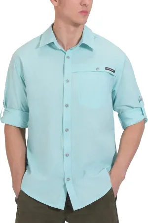 Little Donkey Andy Men's UPF 50  UV Protection Shirt, Breathable Long Sleeve Fishing Hiking Shirt, Air-Holes Tech