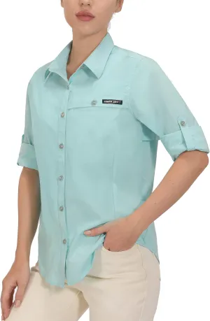 Little Donkey Andy Women's UV Protection Shirt UPF 50  Breathable Long Sleeve Fishing Shirt, Air-Holes Tech