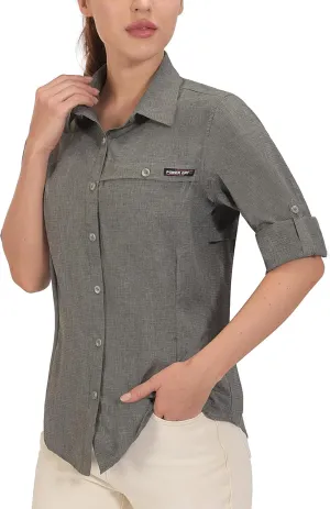 Little Donkey Andy Women's UV Protection Shirt UPF 50  Breathable Long Sleeve Fishing Shirt, Air-Holes Tech