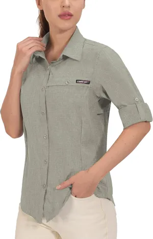 Little Donkey Andy Women's UV Protection Shirt UPF 50  Breathable Long Sleeve Fishing Shirt, Air-Holes Tech