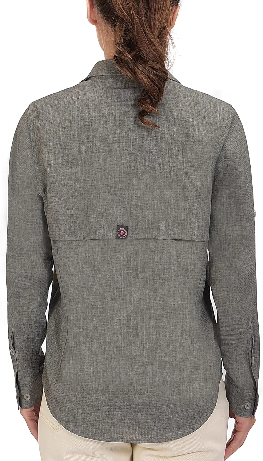 Little Donkey Andy Women's UV Protection Shirt UPF 50  Breathable Long Sleeve Fishing Shirt, Air-Holes Tech