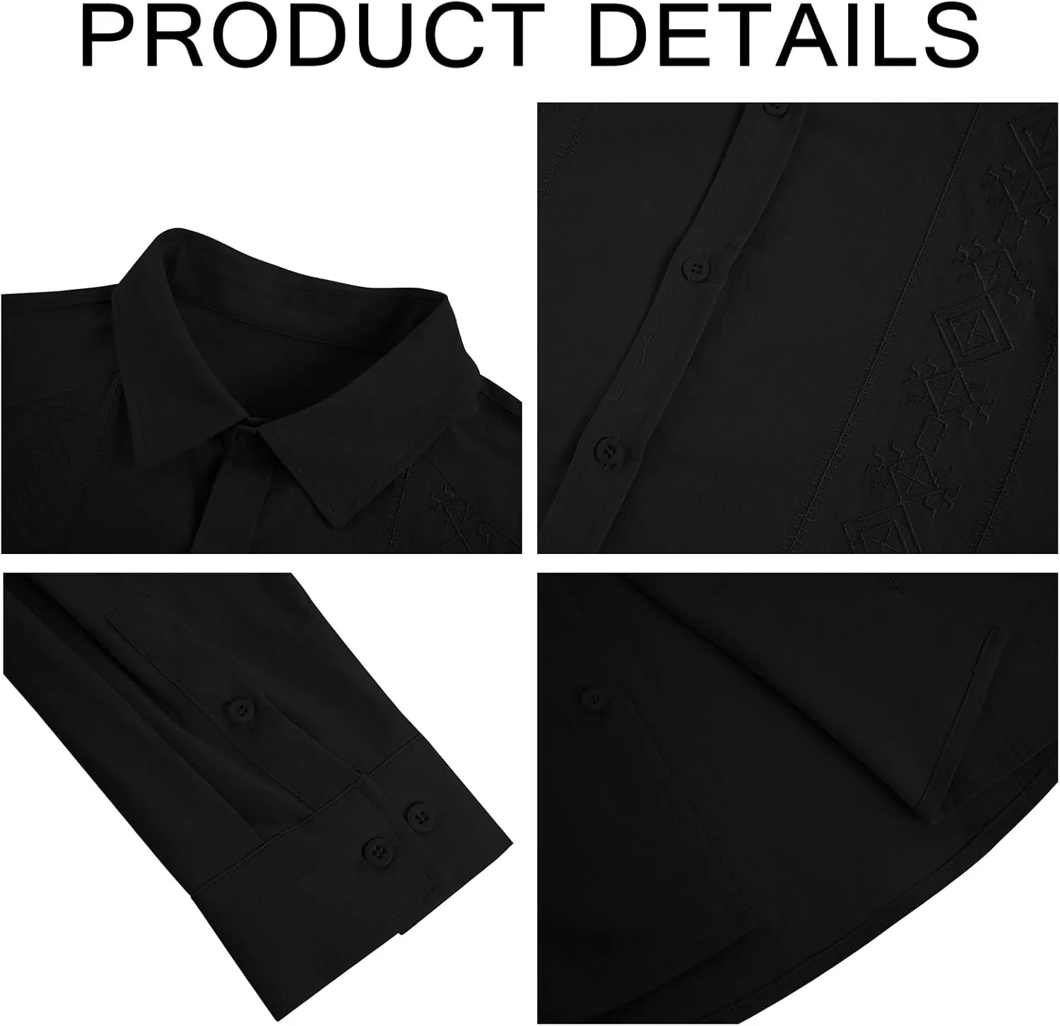 Makkrom Men's Casual Cotton Linen Button Down Shirts Cuban Guayabera Shirt Long Sleeve Summer Beach Tops