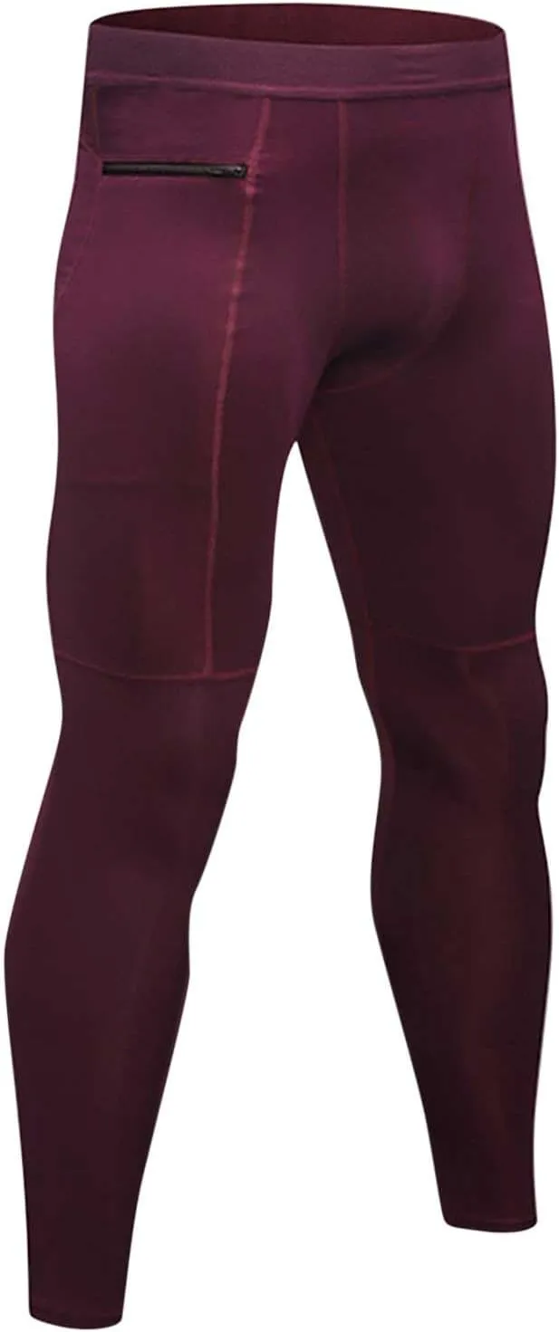 Men's Active Yoga Leggings Pants Running Dance Tights with Pockets Cycling Workout Pants Quick Dry Joggers