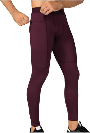 Men's Active Yoga Leggings Pants Running Dance Tights with Pockets Cycling Workout Pants Quick Dry Joggers