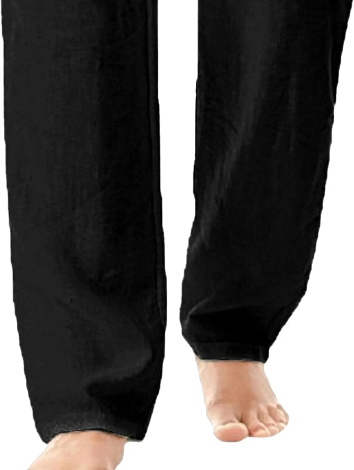 Men's Casual Elastic Waist Lantern Pants Lightweight Linen Lounge Trousers Classic Jogger Yoga Loose Chinos